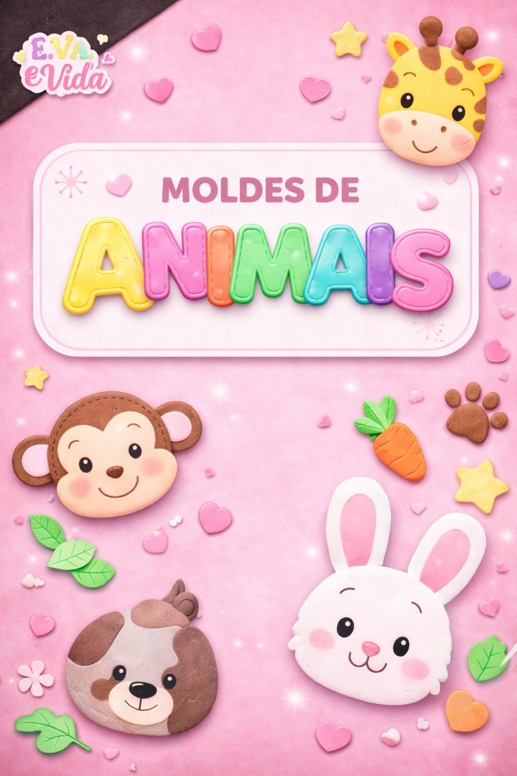 Moldes de animais coloridos e fofos